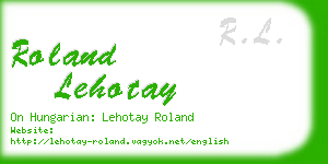roland lehotay business card